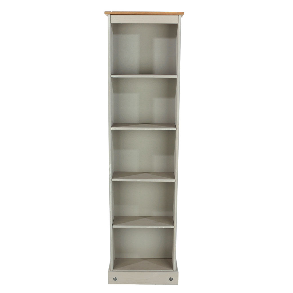 Wooden Bookcase With 5 Shelves Narrow - Corona