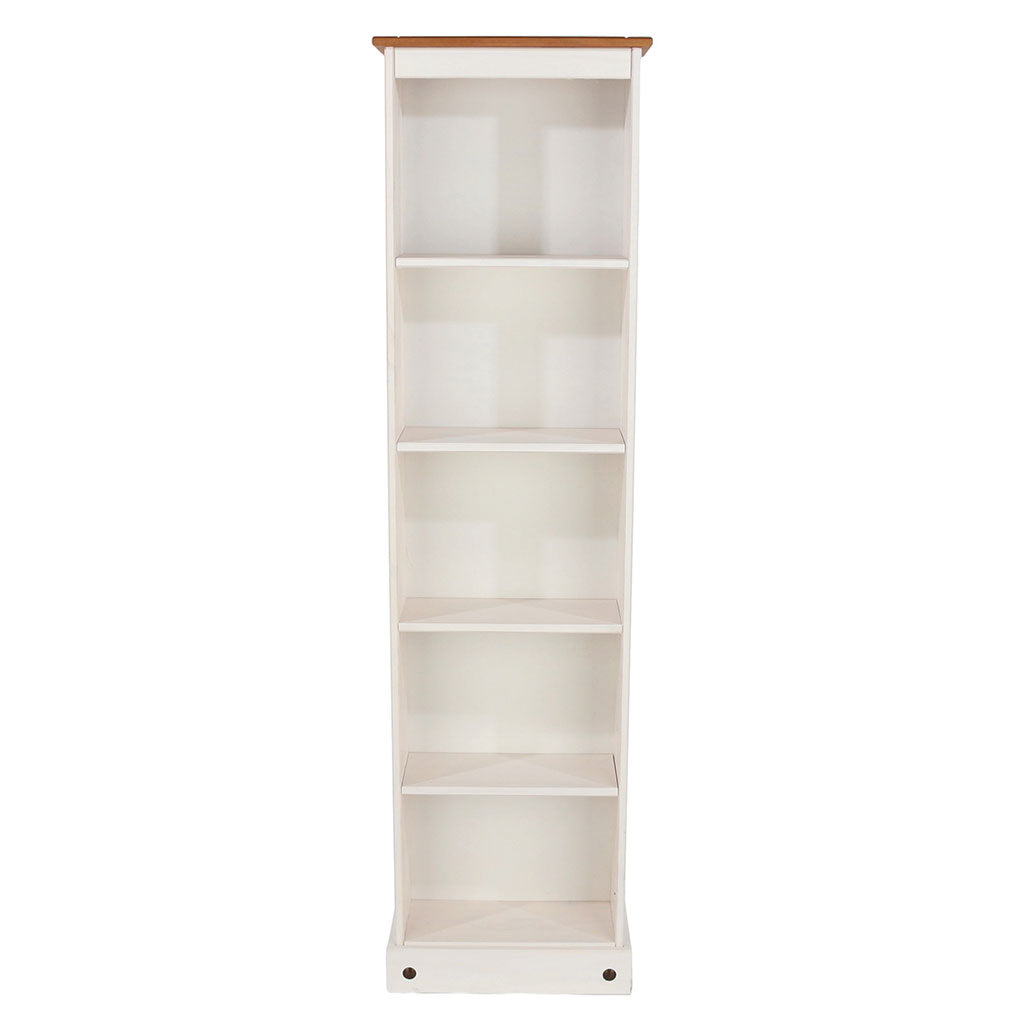 Wooden Bookcase With 5 Shelves Narrow - Corona