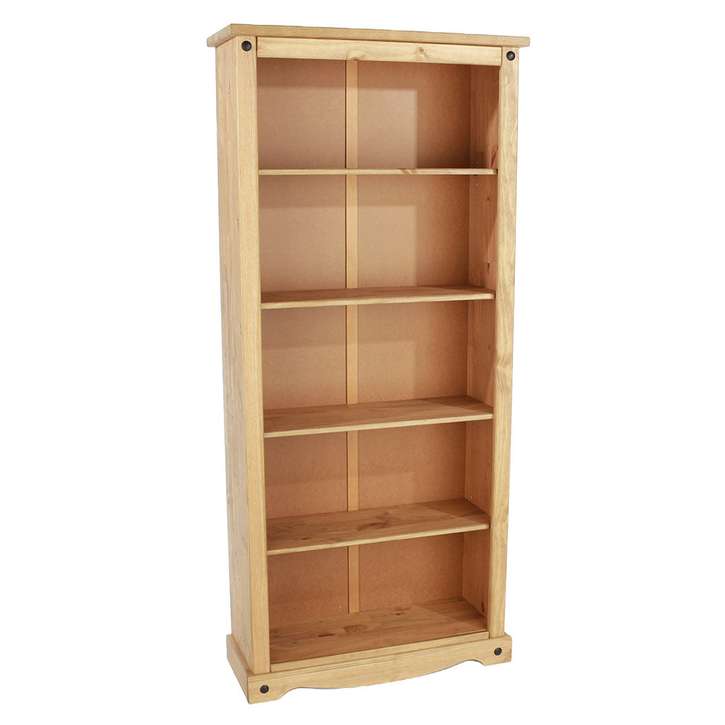 Wooden Bookcase With 5 Shelves Tall - Corona