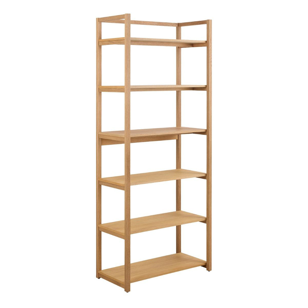 Wooden Bookcase With 6 Shelves Rectangular - Ludza