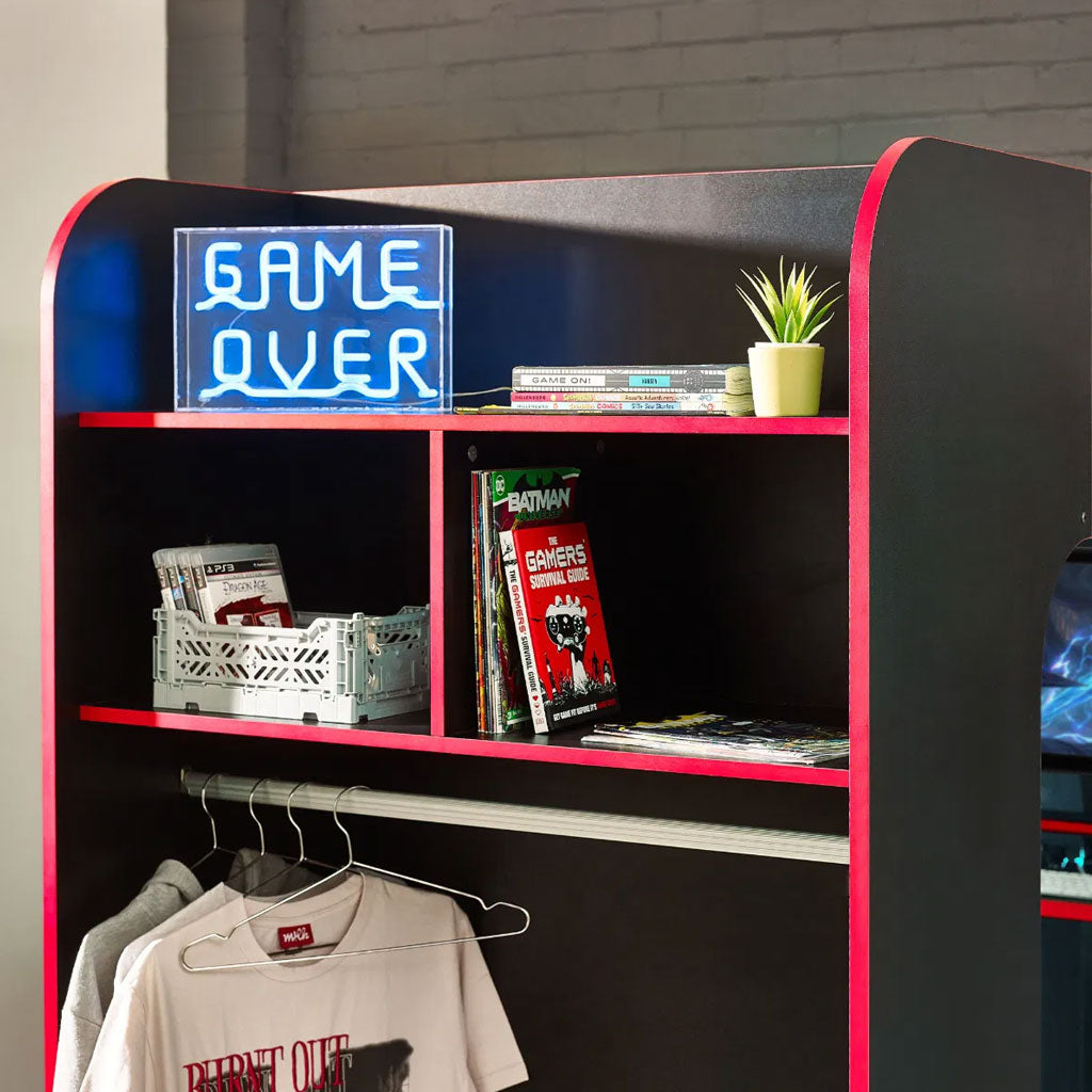 Wooden Bunk Bed With Gaming Desk - Horizon