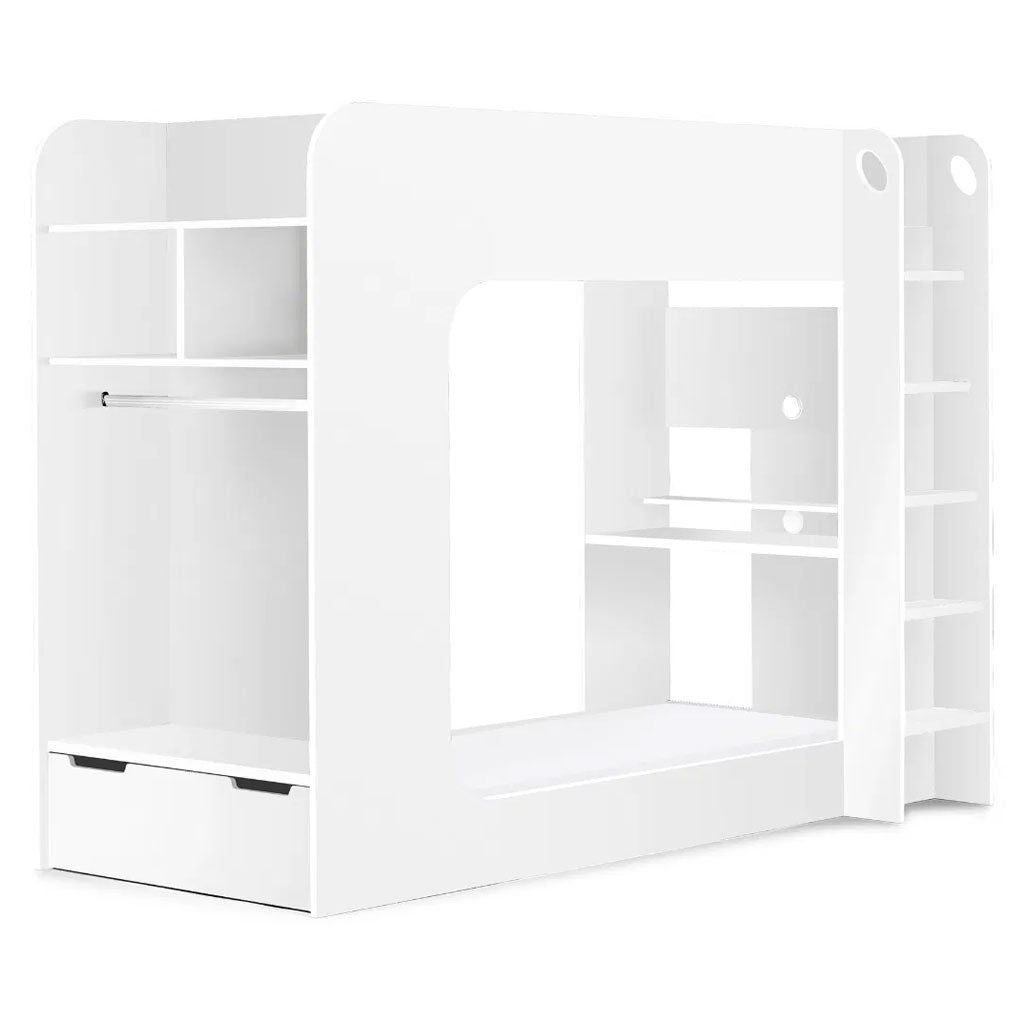 Wooden Bunk Bed With Gaming Desk - Horizon