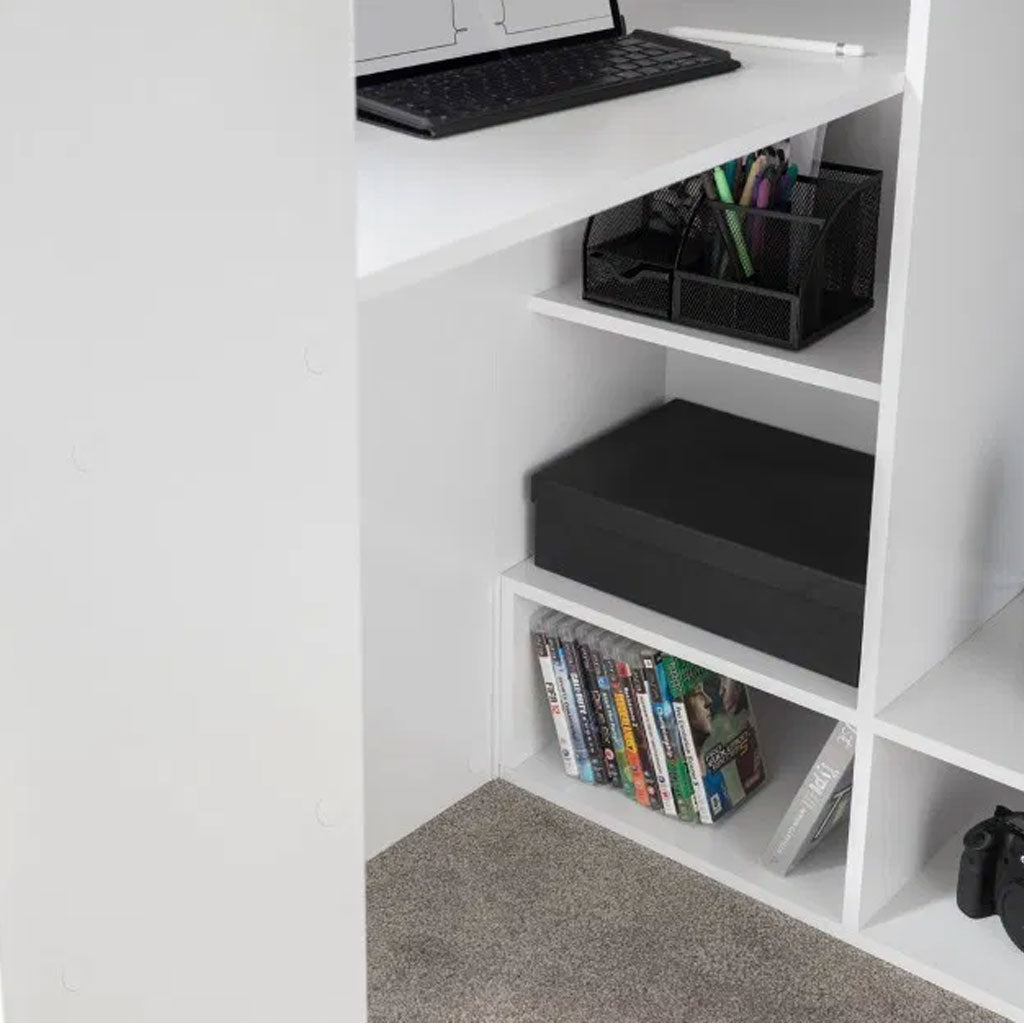 Wooden Bunk Bed With Gaming Desk - Nebula