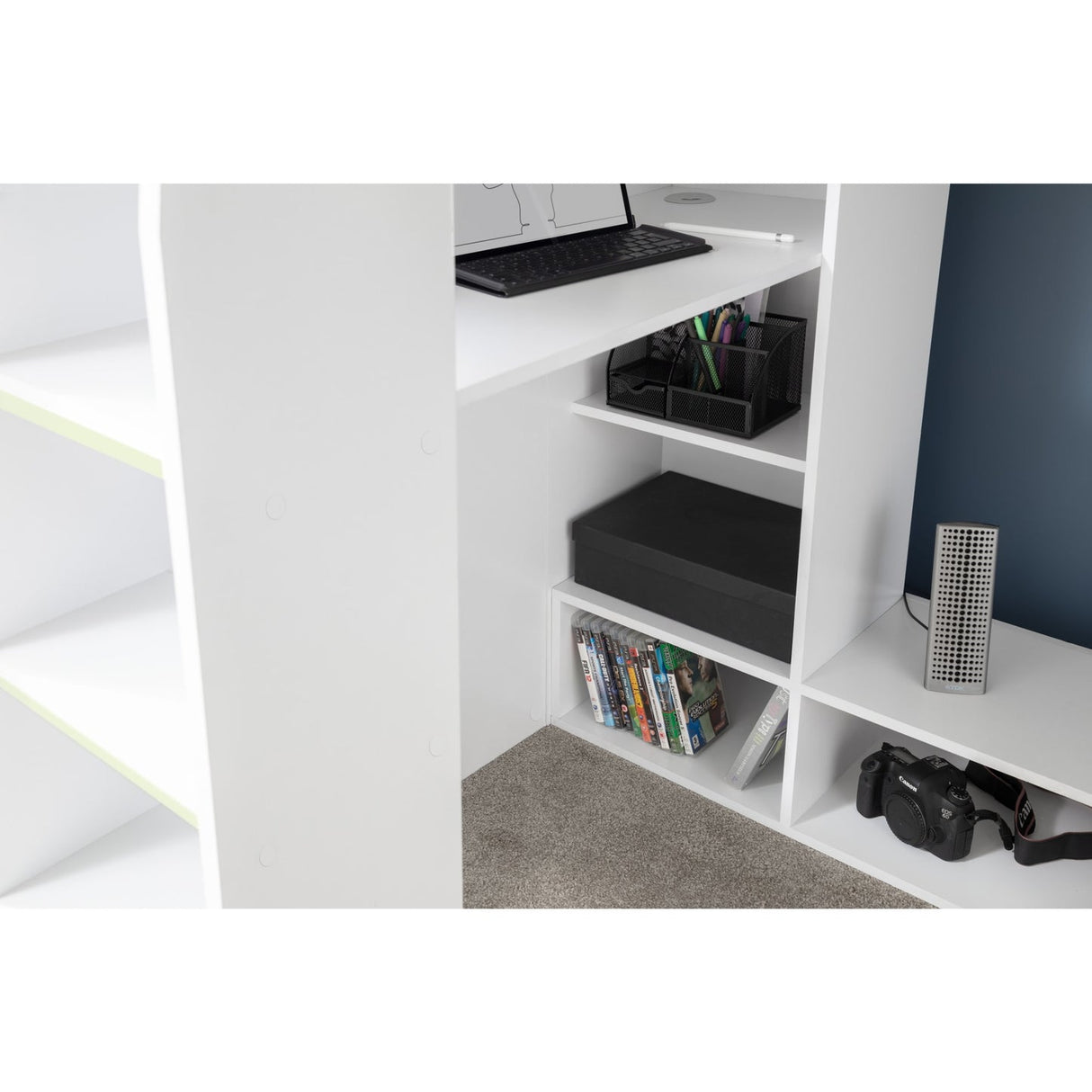 Wooden Bunk Bed With Gaming Desk - Nebula