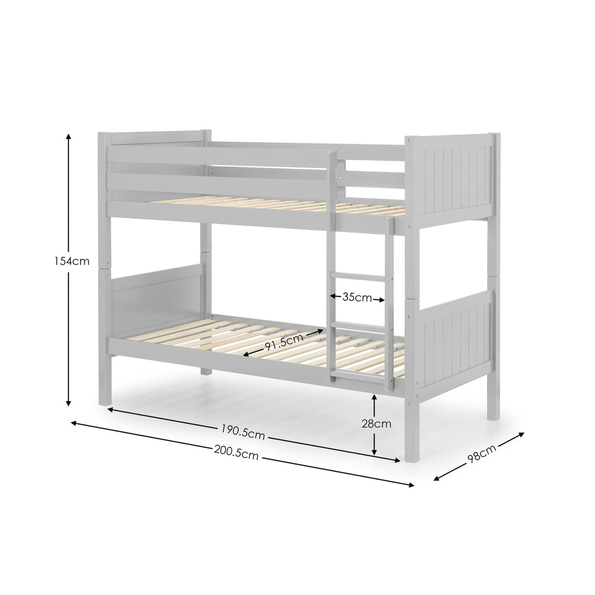Wooden Bunk Bed With Ladder - Bella