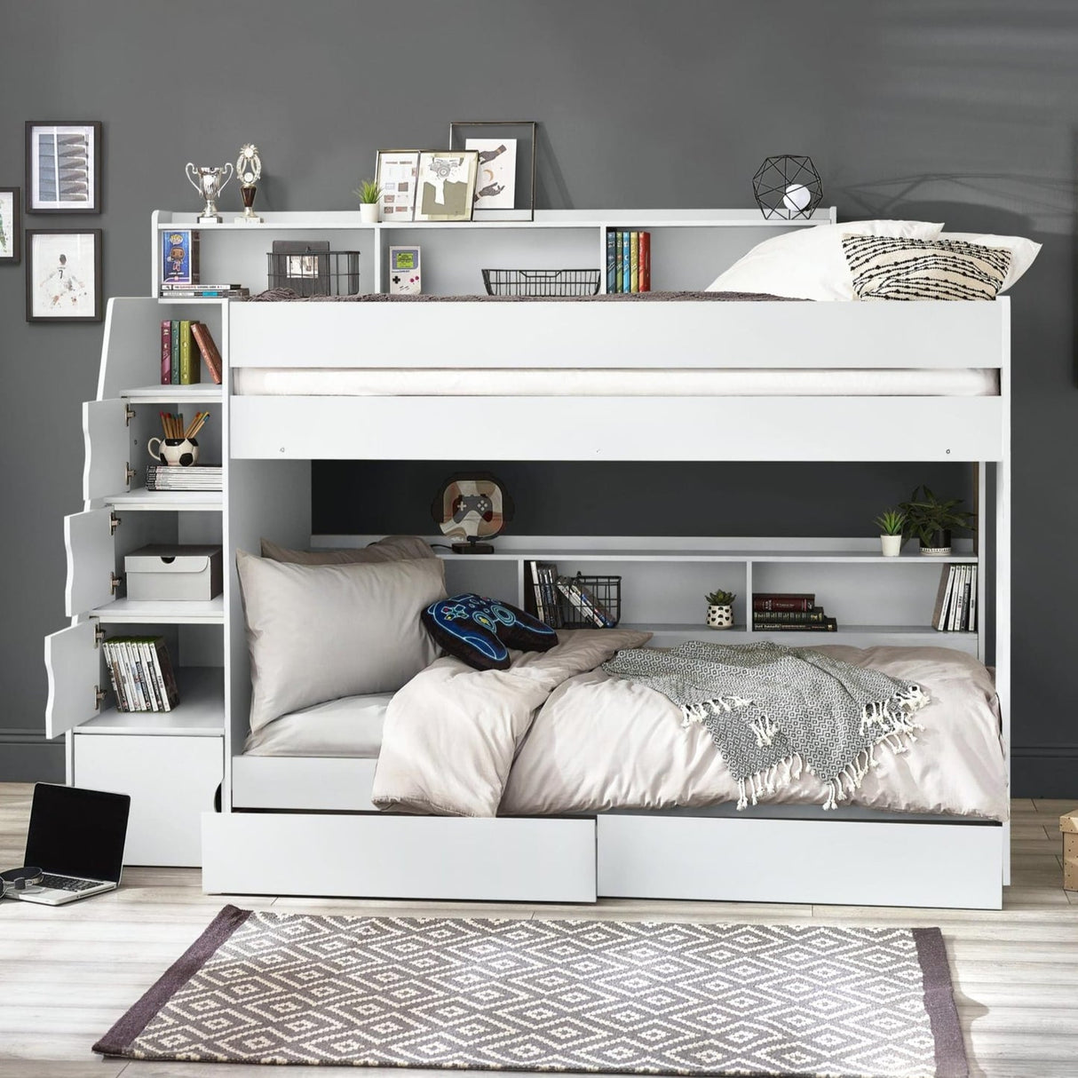 Wooden Bunk Bed With Ladder - Camelot