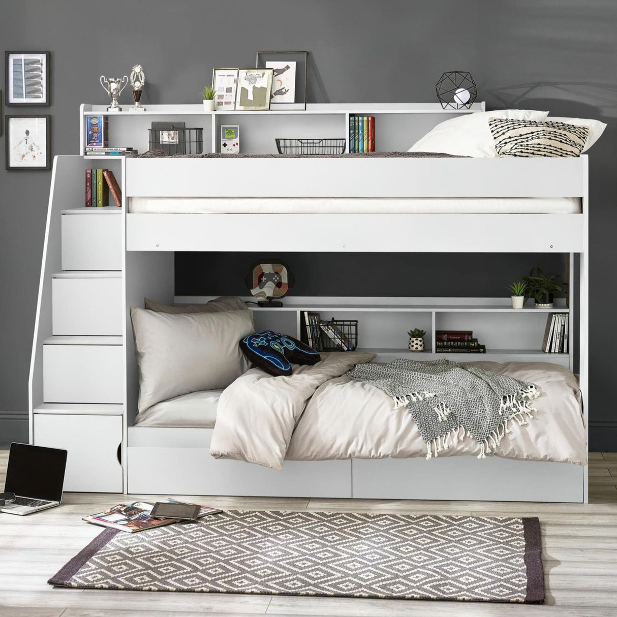 Wooden Bunk Bed With Ladder - Camelot