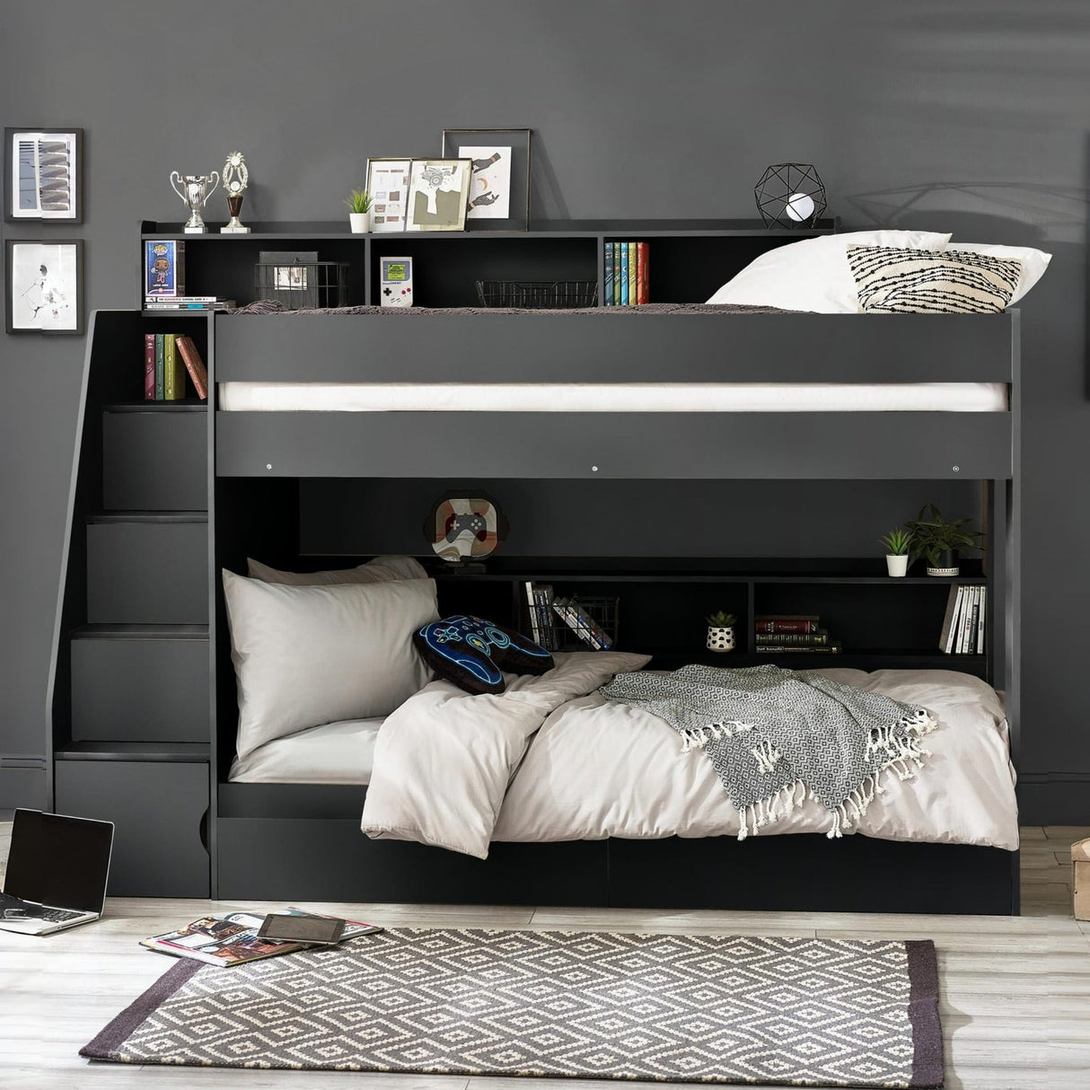 Wooden Bunk Bed With Ladder - Camelot