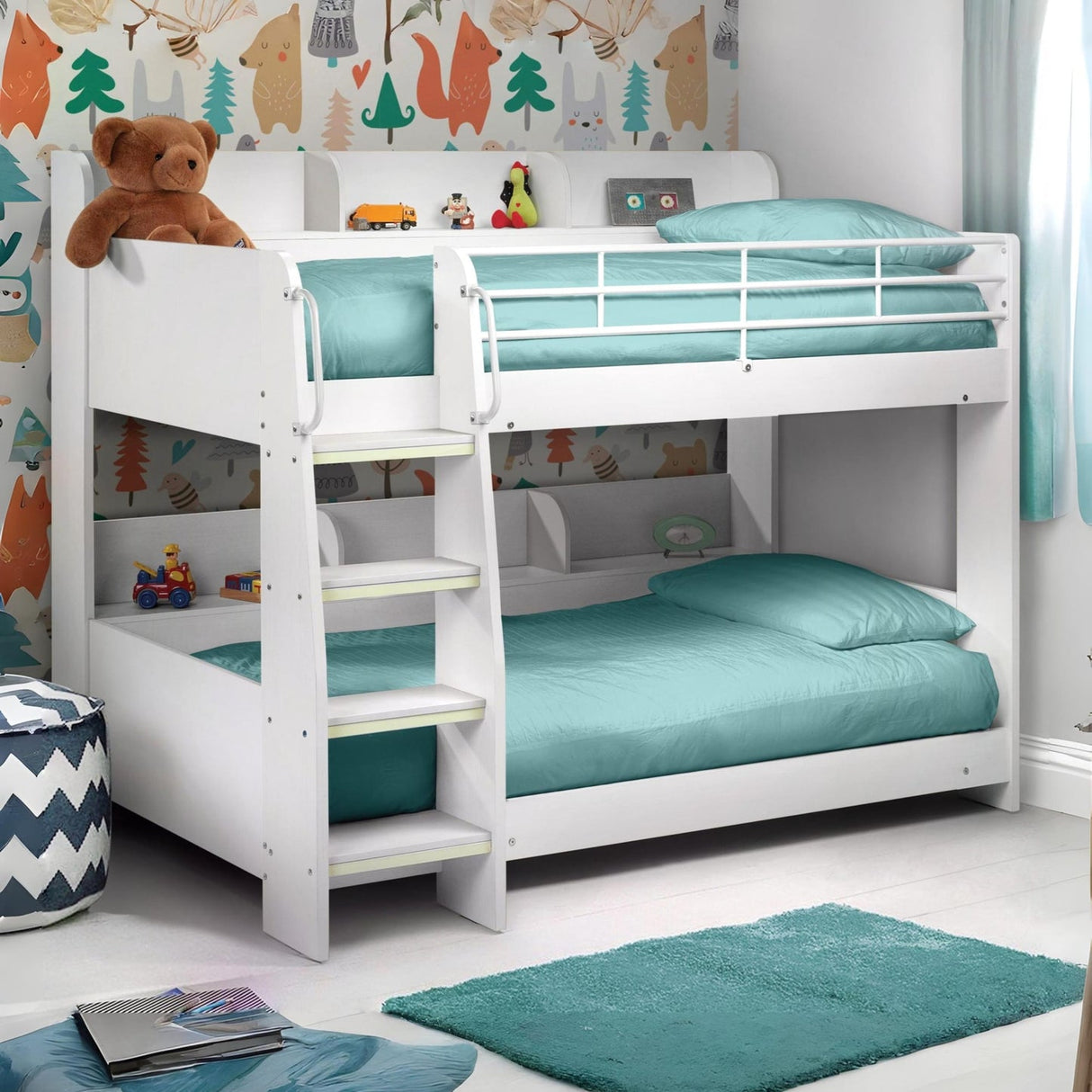 Wooden Bunk Bed With Ladder - Domino