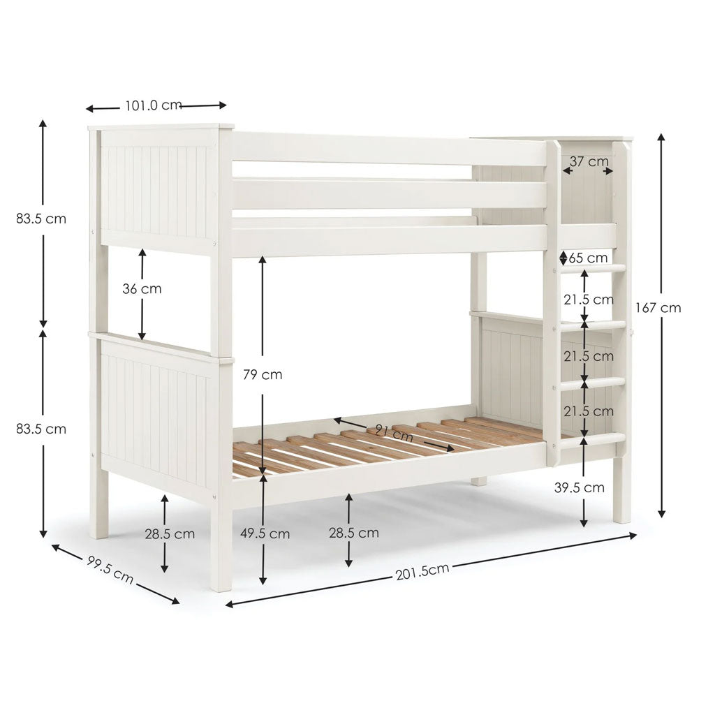 Wooden Bunk Bed With Ladder - Maine