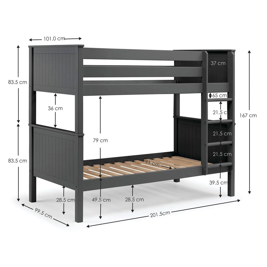 Wooden Bunk Bed With Ladder - Maine