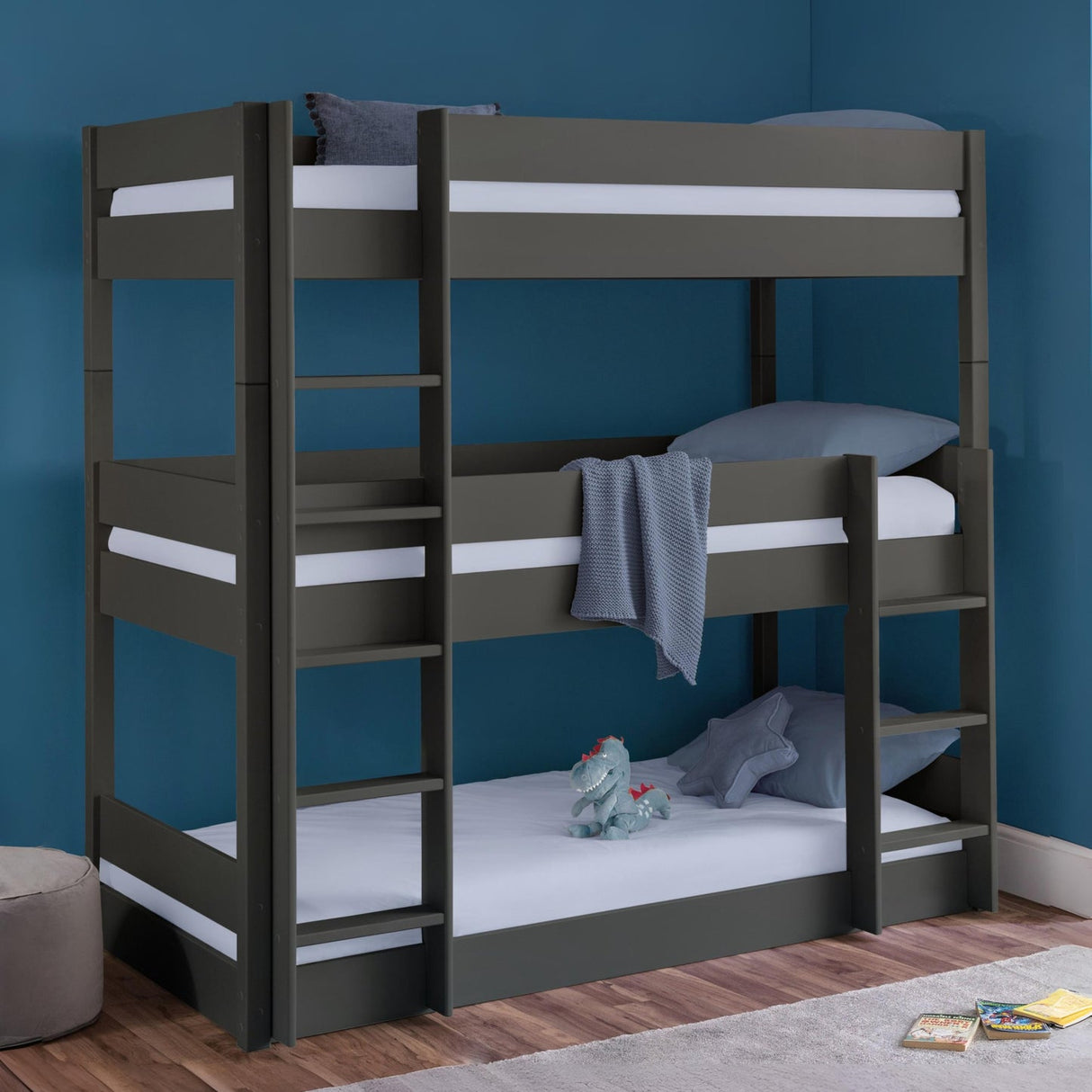 Wooden Bunk Bed With Ladder - Trio