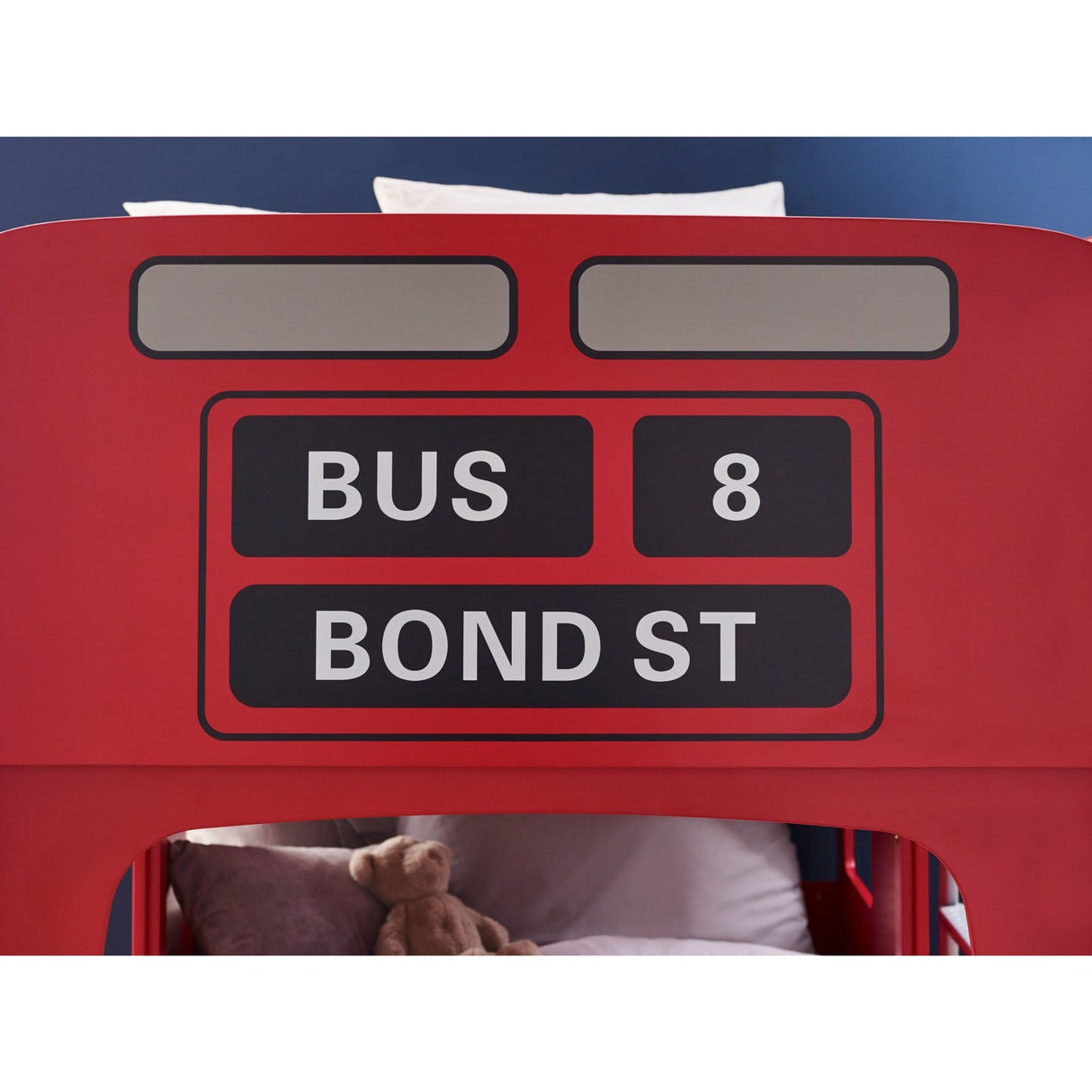 Wooden Bunk Bed With Metal Ladder - London Bus