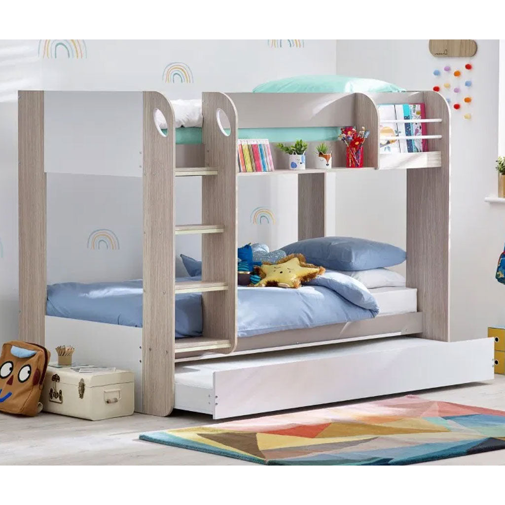 Wooden Bunk Bed With Underbed And Ladder - Mars