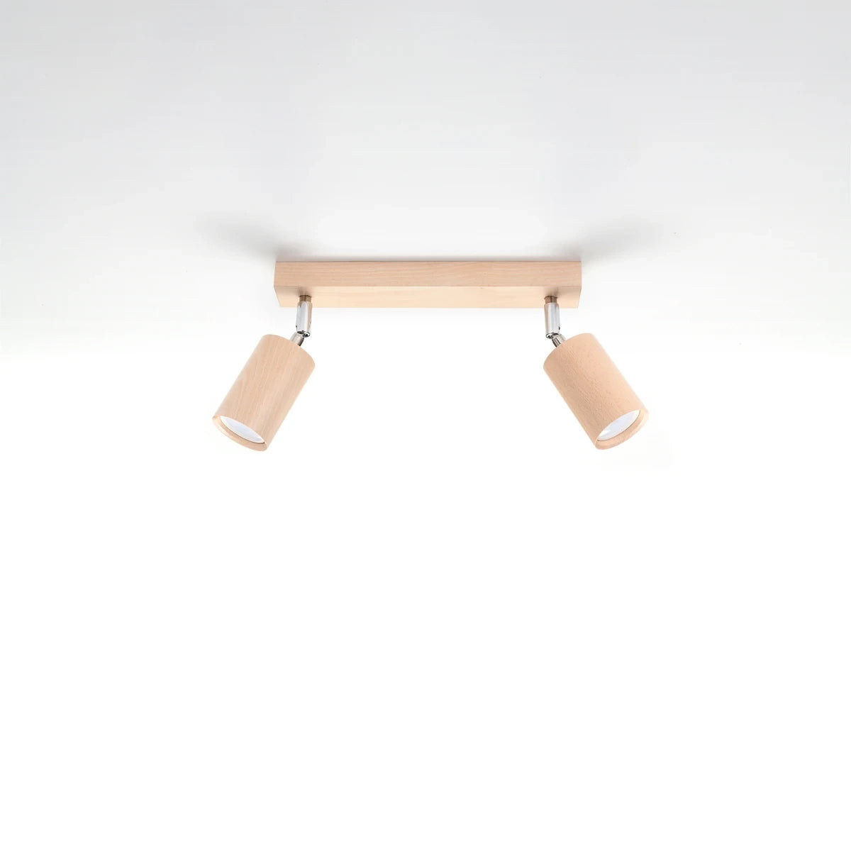 Wooden Ceiling Light With 2 Berg Lamps - Peach Puff