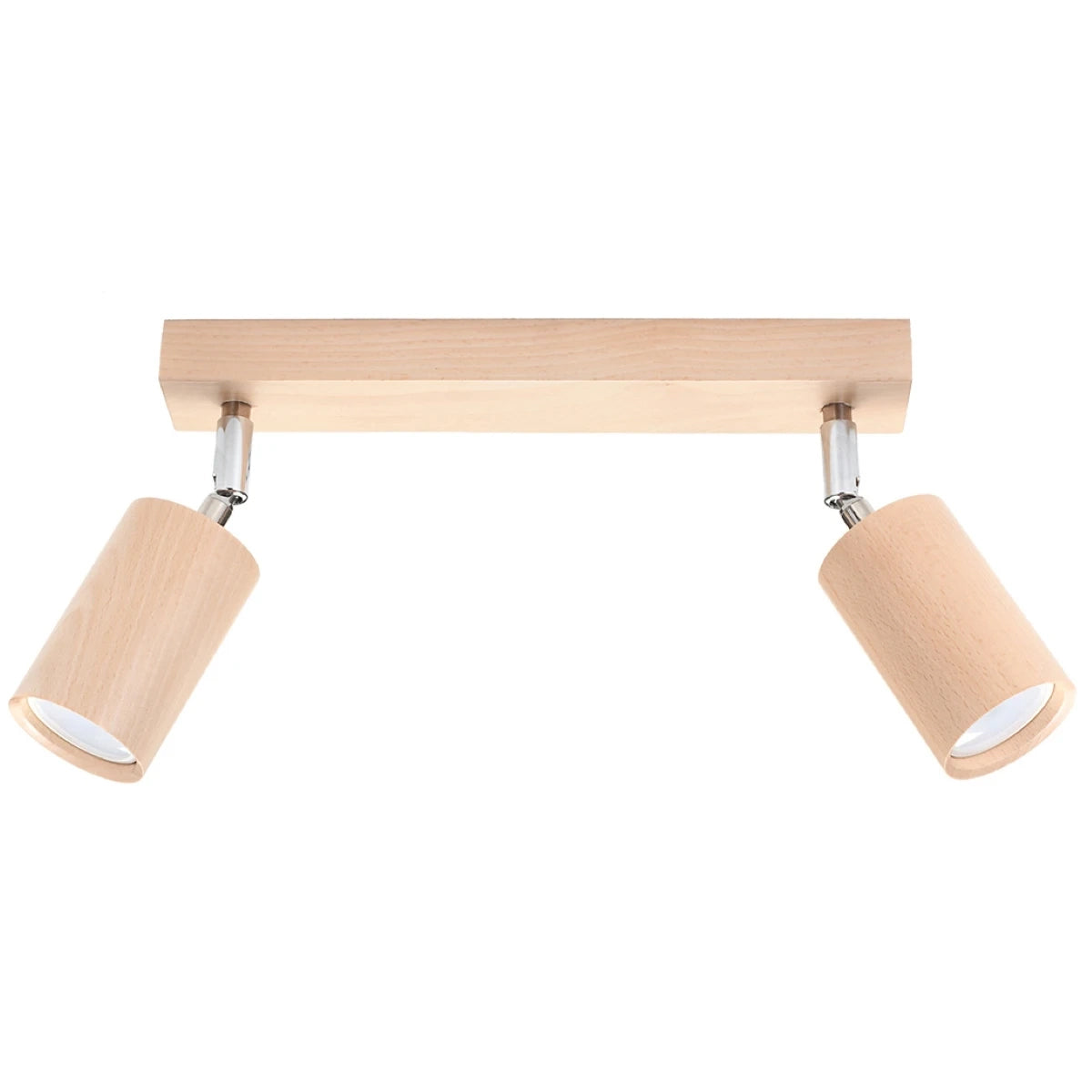 Wooden Ceiling Light With 2 Berg Lamps - Peach Puff