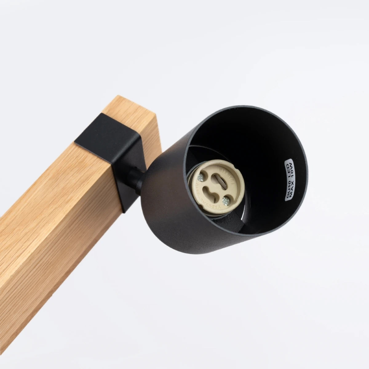 Wooden Ceiling Light With 2 Fager Lamps in Natural Wood - Peach Puff