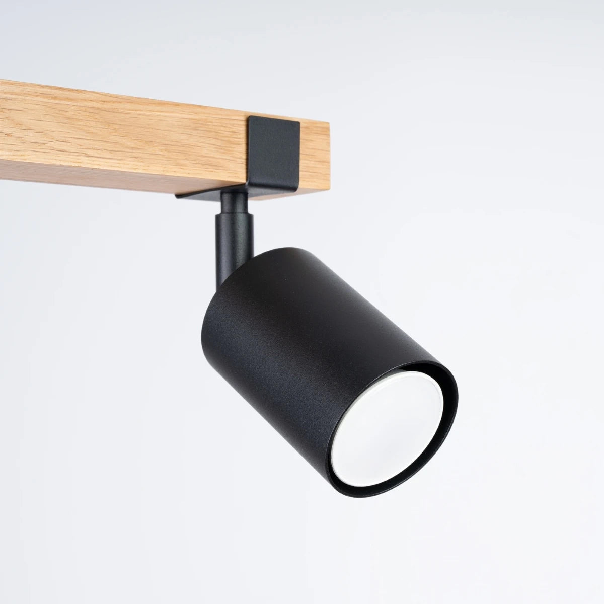 Wooden Ceiling Light With 2 Fager Lamps in Natural Wood - Peach Puff