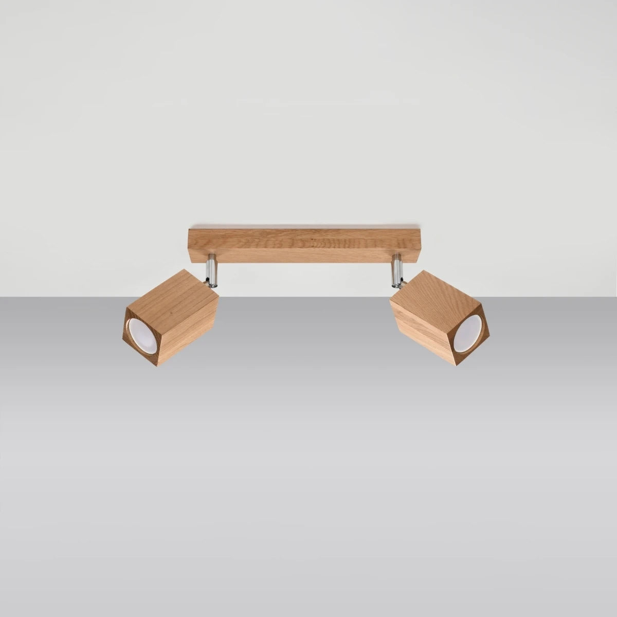 Wooden Ceiling Light With 2 Keke Lamps - Peach Puff