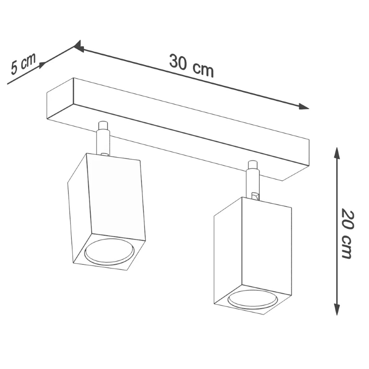 Wooden Ceiling Light With 2 Keke Lamps - Peach Puff