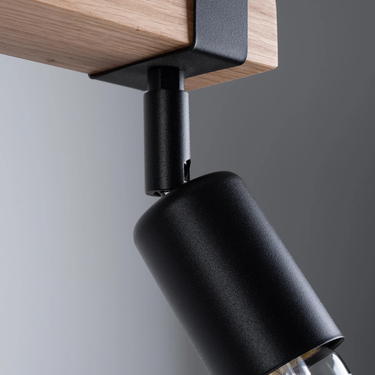 Wooden Ceiling Light With 2 Zuca Lamps in Natural Wood - Peach Puff