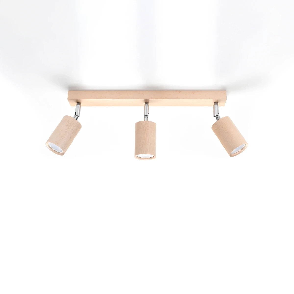 Wooden Ceiling Light With 3 Berg Lamps - Peach Puff
