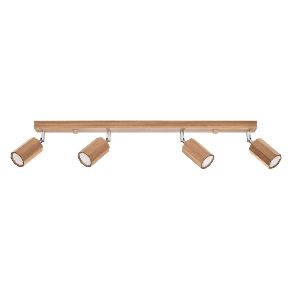 Wooden Ceiling Light With 4 Zeke Lamps - Peach Puff