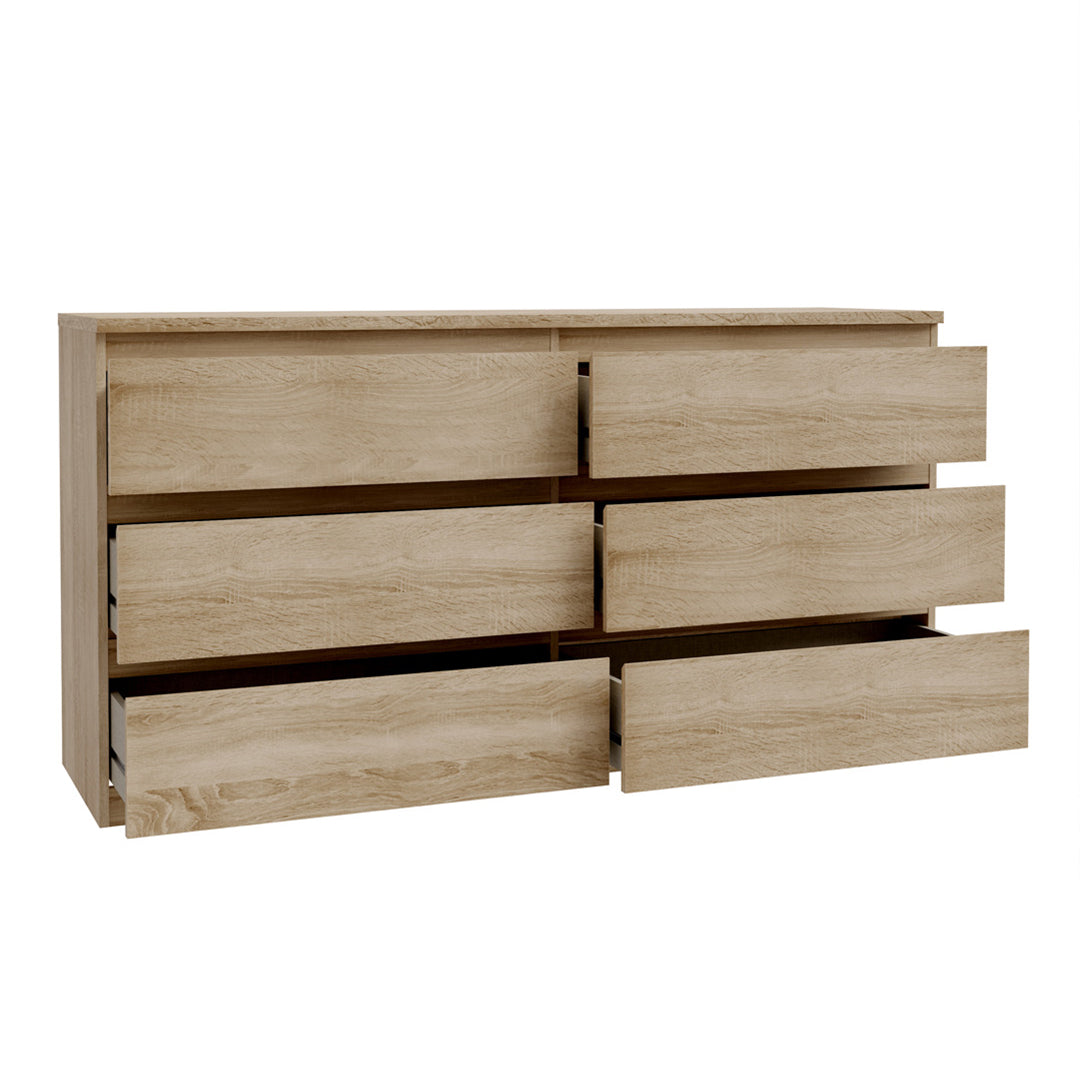 Wooden Chest 6 Drawers Wide - Edmore