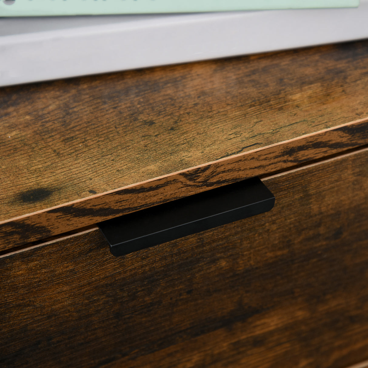 Wooden Chest Of 3 Drawers 39cm Wide With Metal Frame - Velmora