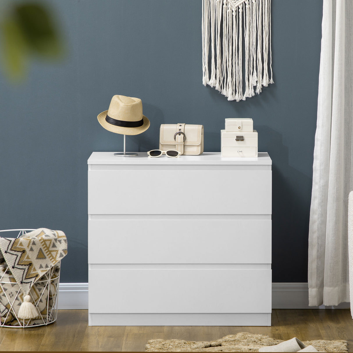 Wooden Chest Of 3 Drawers 73cm H x 80cm W - Velmora