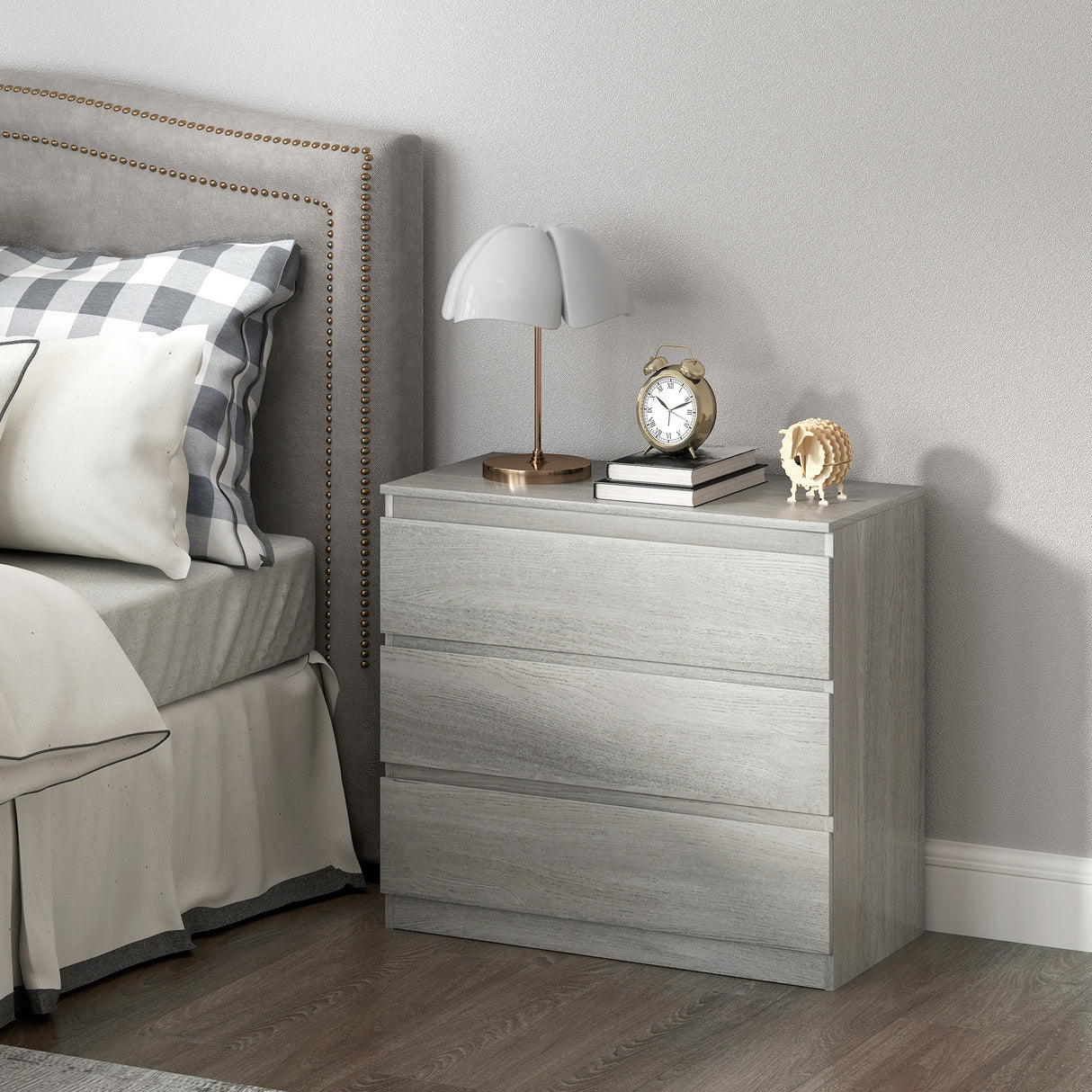 Wooden Chest Of 3 Drawers 73cm H x 80cm W - Velmora