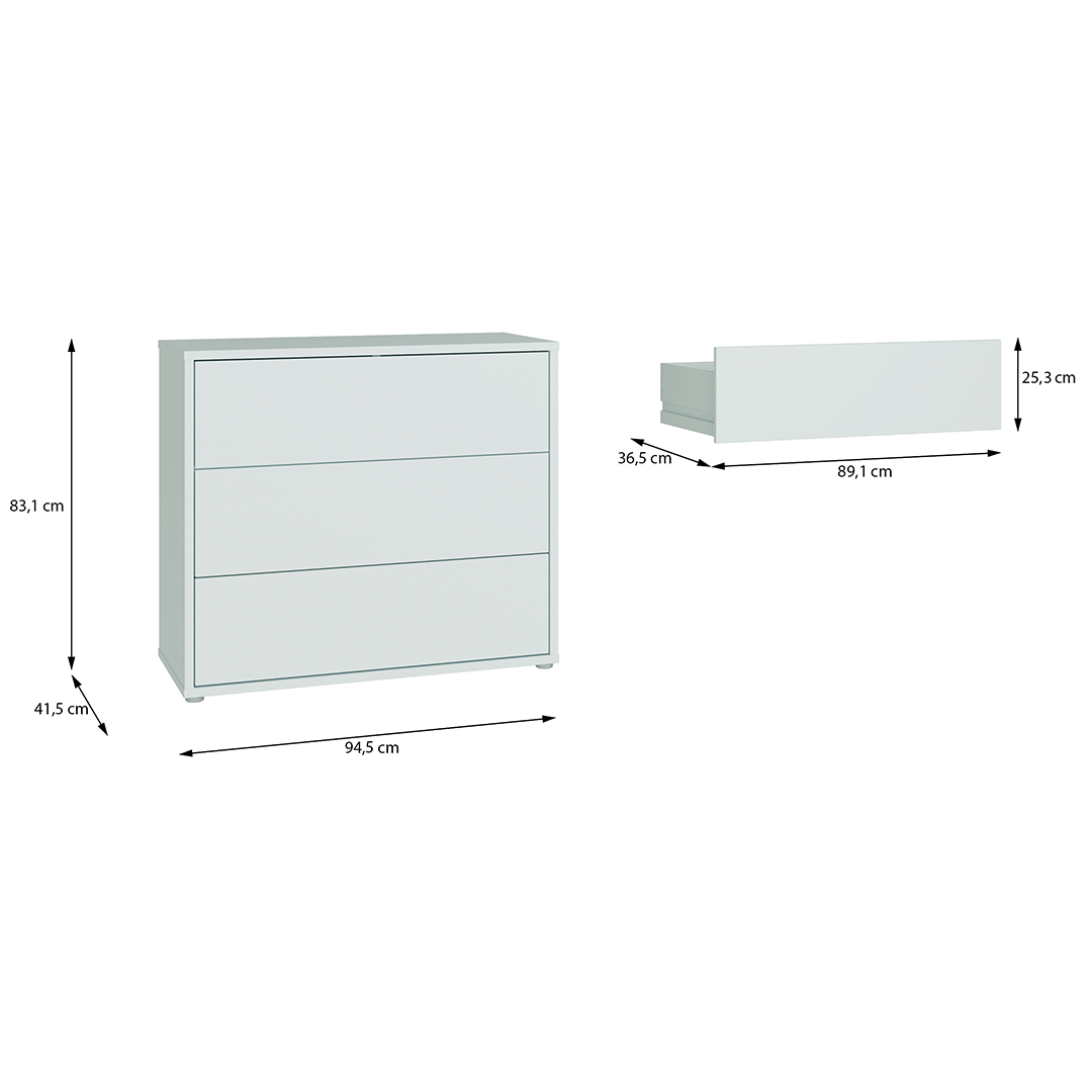 Wooden Chest Of 3 Drawers - Alice Springs