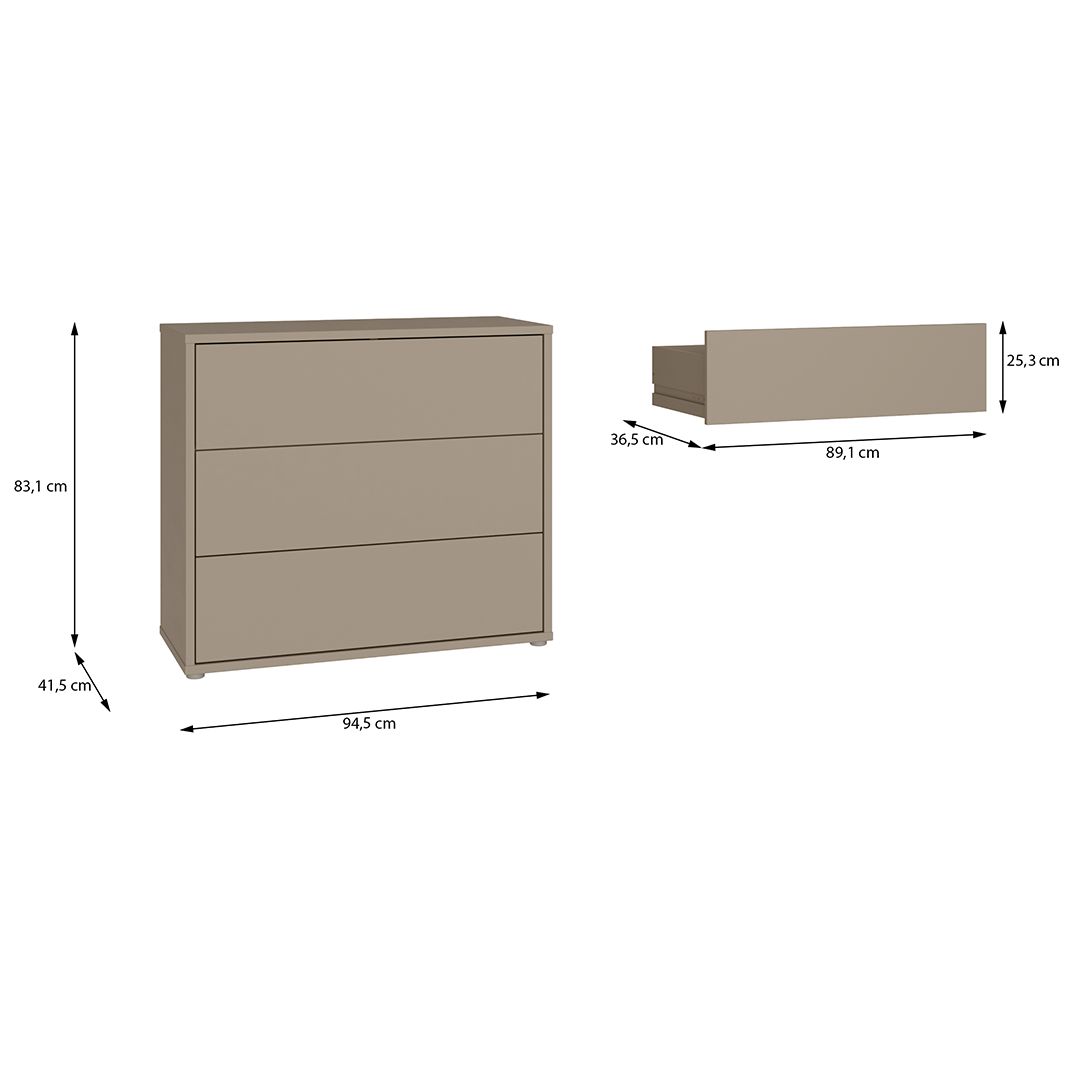 Wooden Chest Of 3 Drawers - Alice Springs
