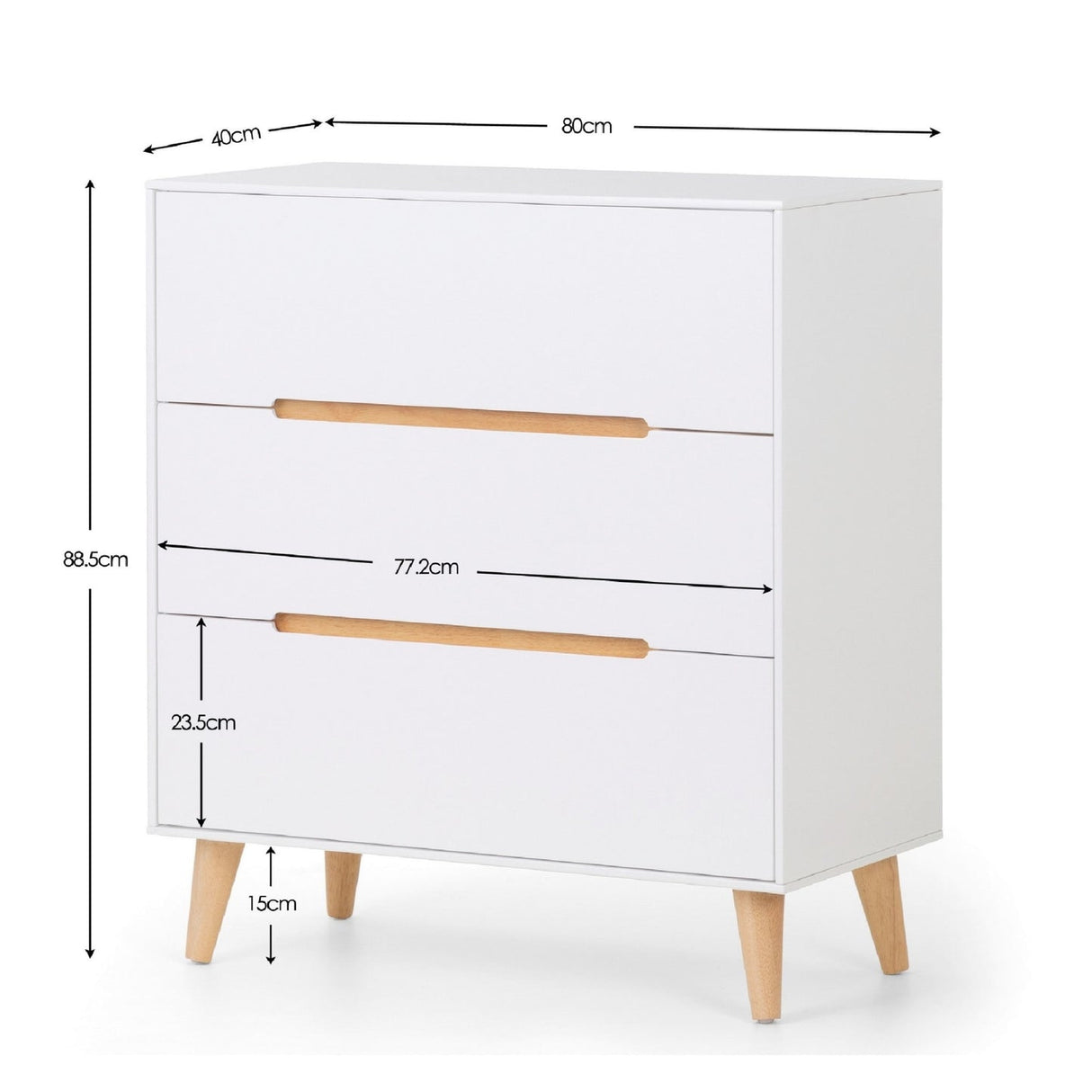 Wooden Chest Of 3 Drawers - Alicia