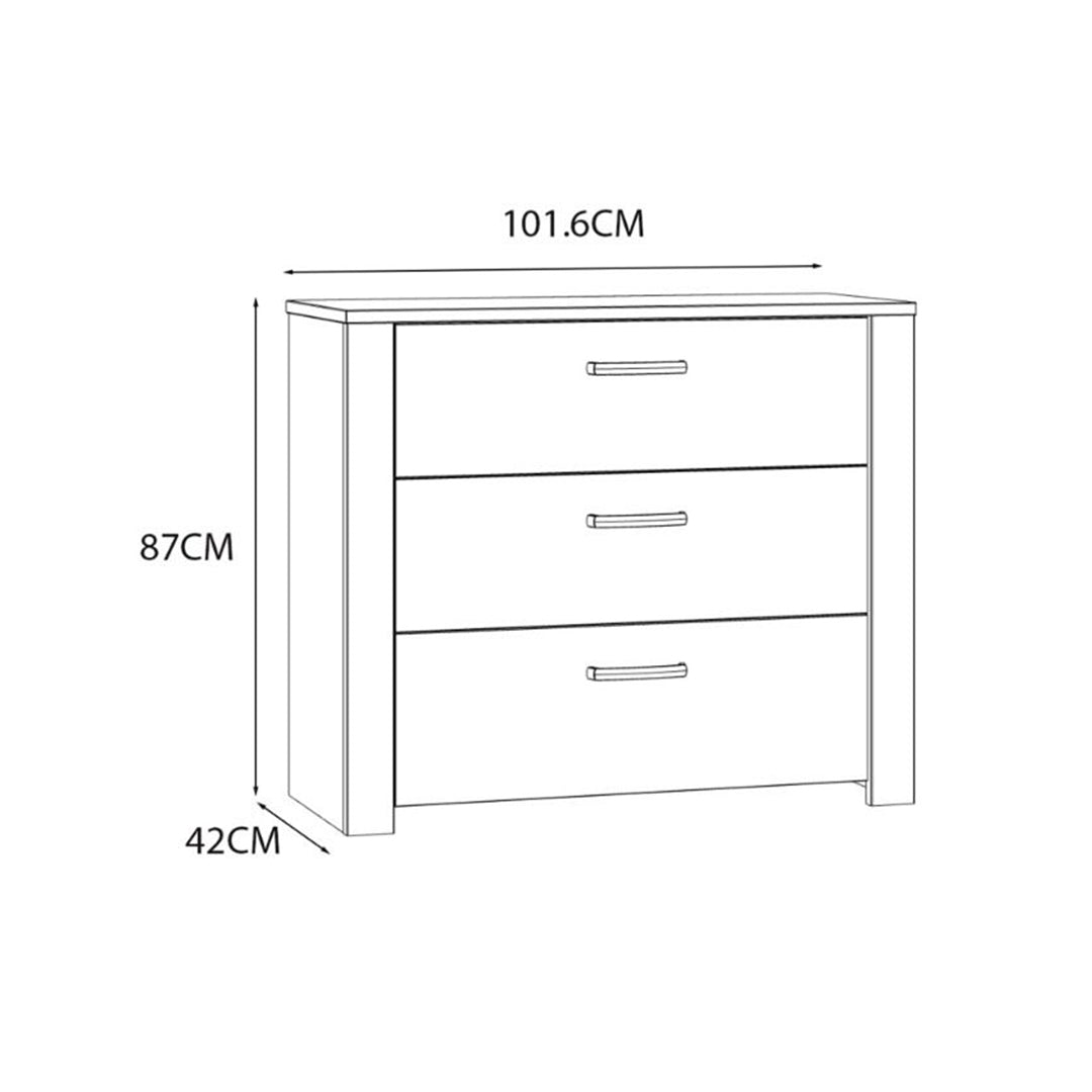 Wooden Chest Of 3 Drawers - Bohol