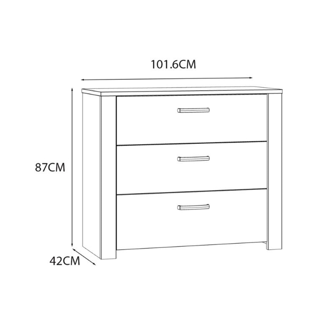 Wooden Chest Of 3 Drawers - Bohol