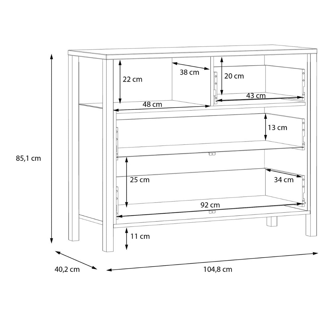 Wooden Chest Of 3 Drawers - High Rock