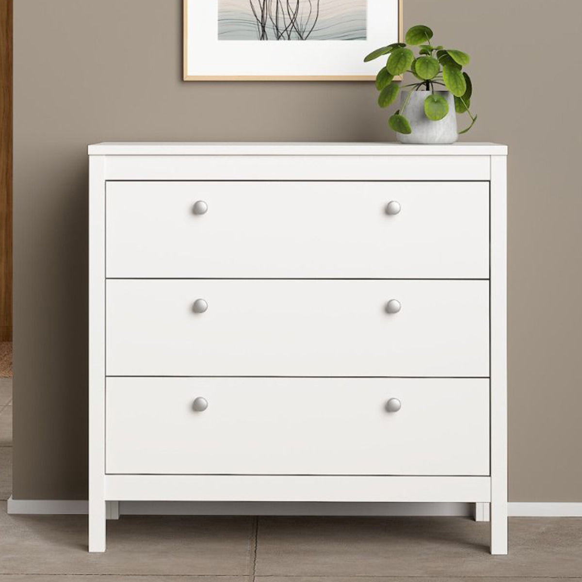 Wooden Chest Of 3 Drawers - Madrid