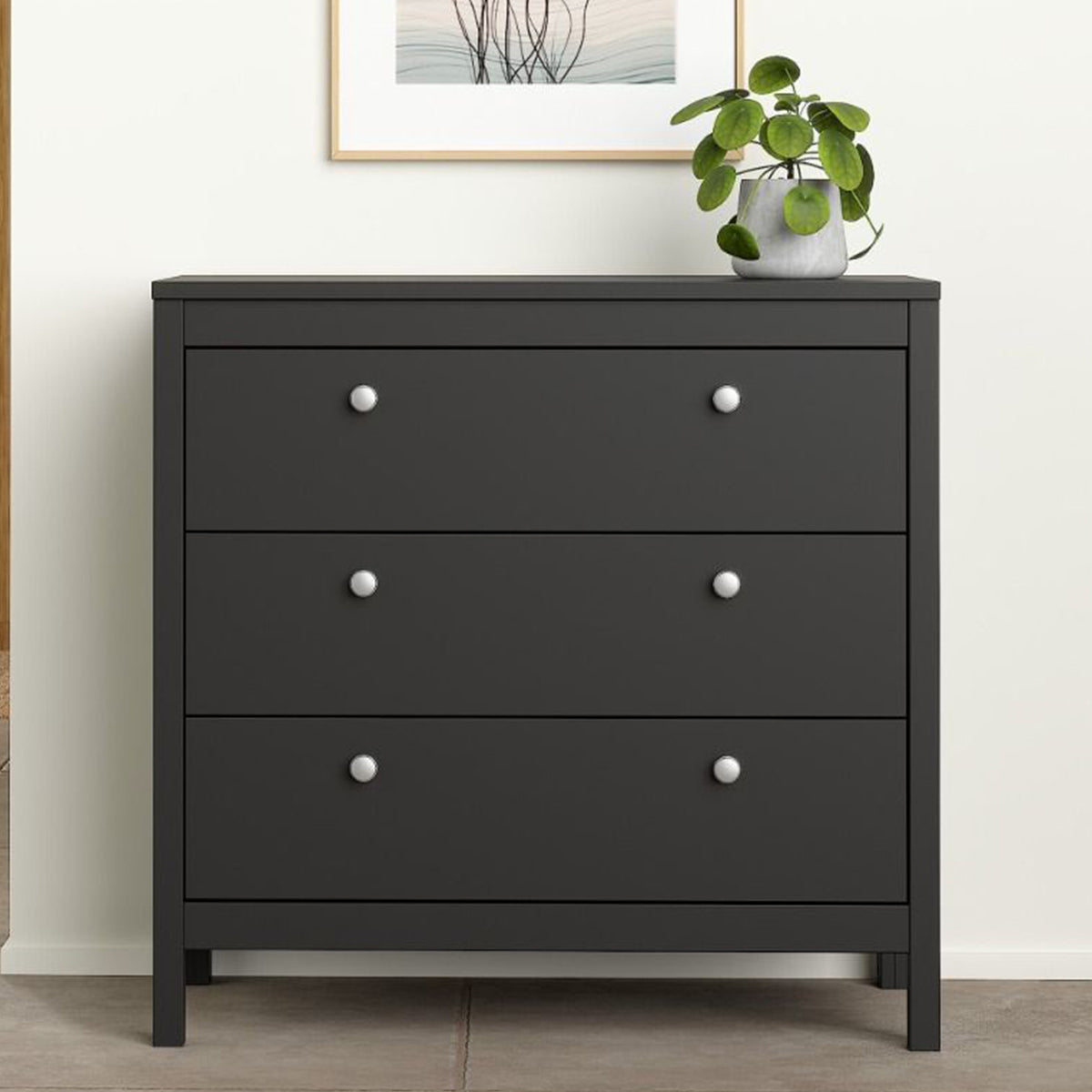 Wooden Chest Of 3 Drawers - Madrid