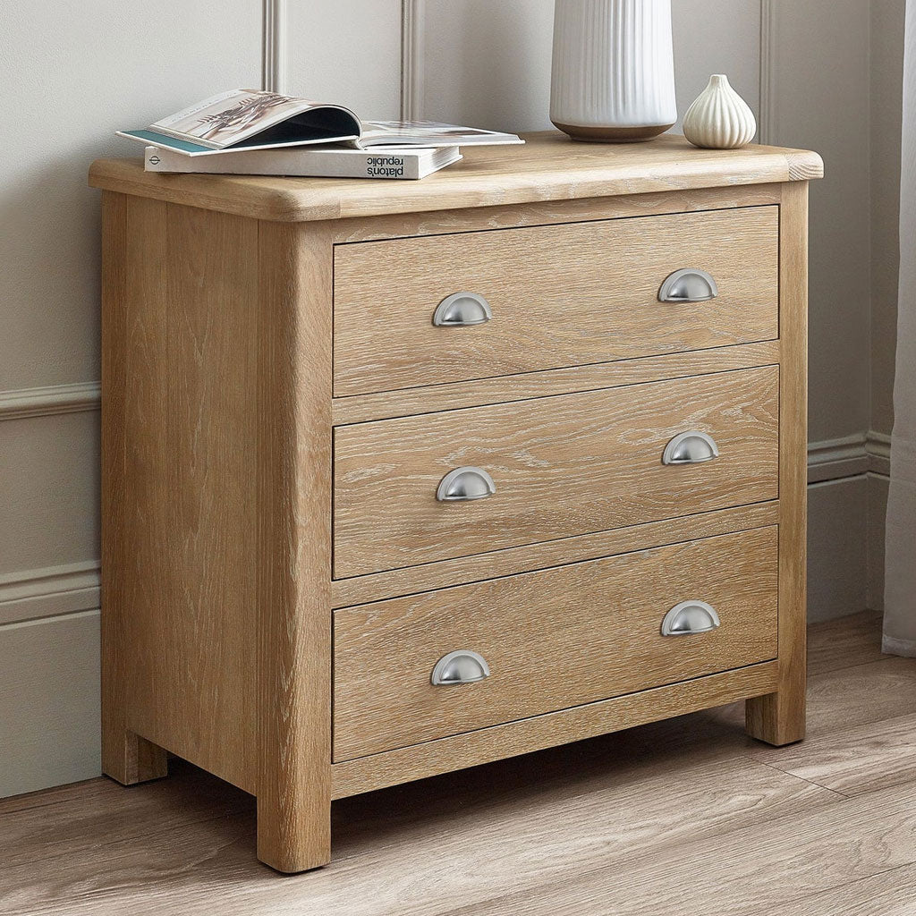 Wooden Chest Of 3 Drawers - Memphis