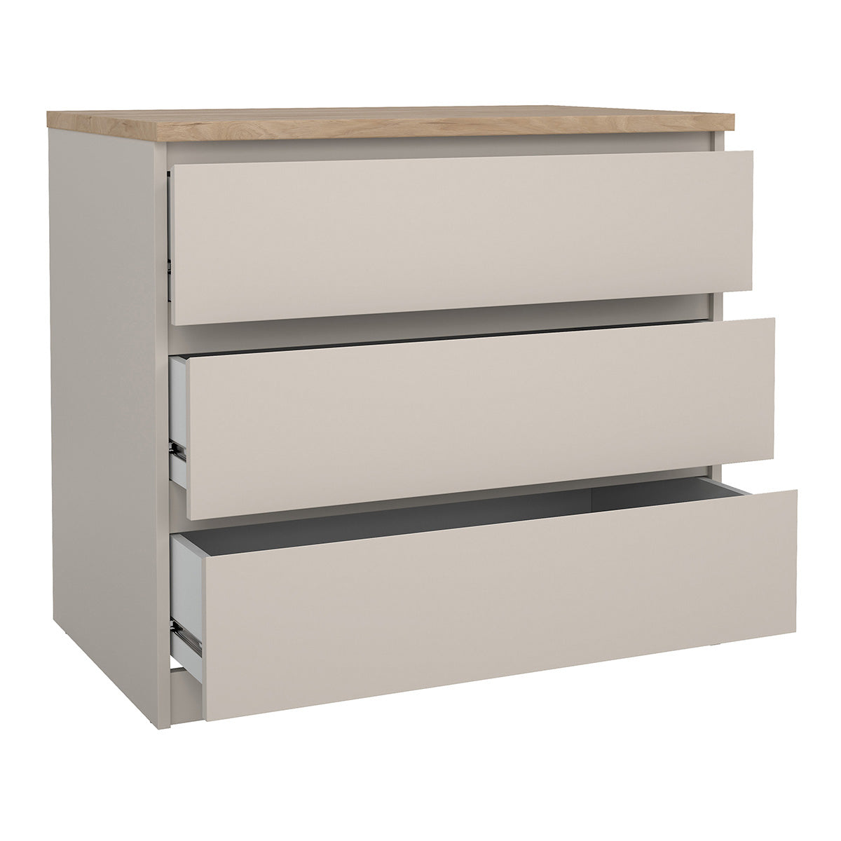 Wooden Chest Of 3 Drawers - Naia