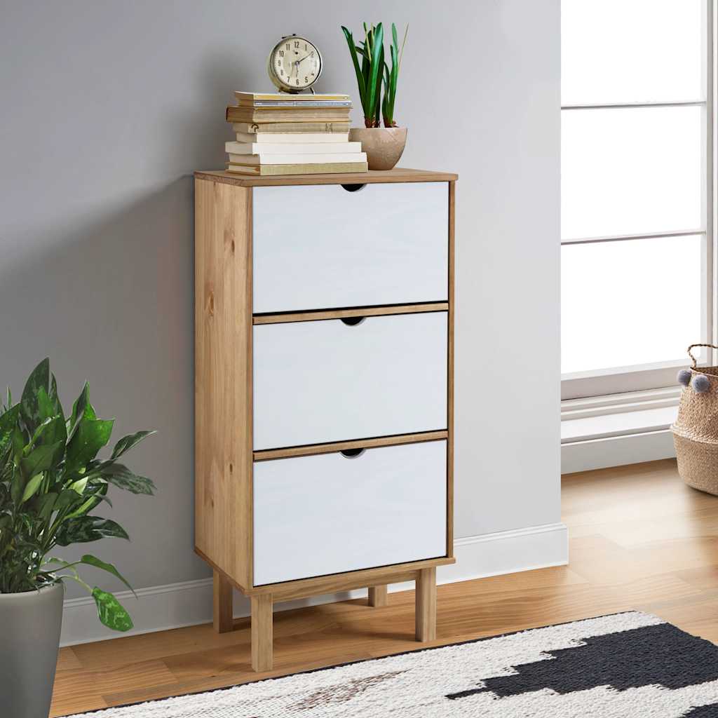Wooden Chest Of 3 Drawers Narrow - Otta