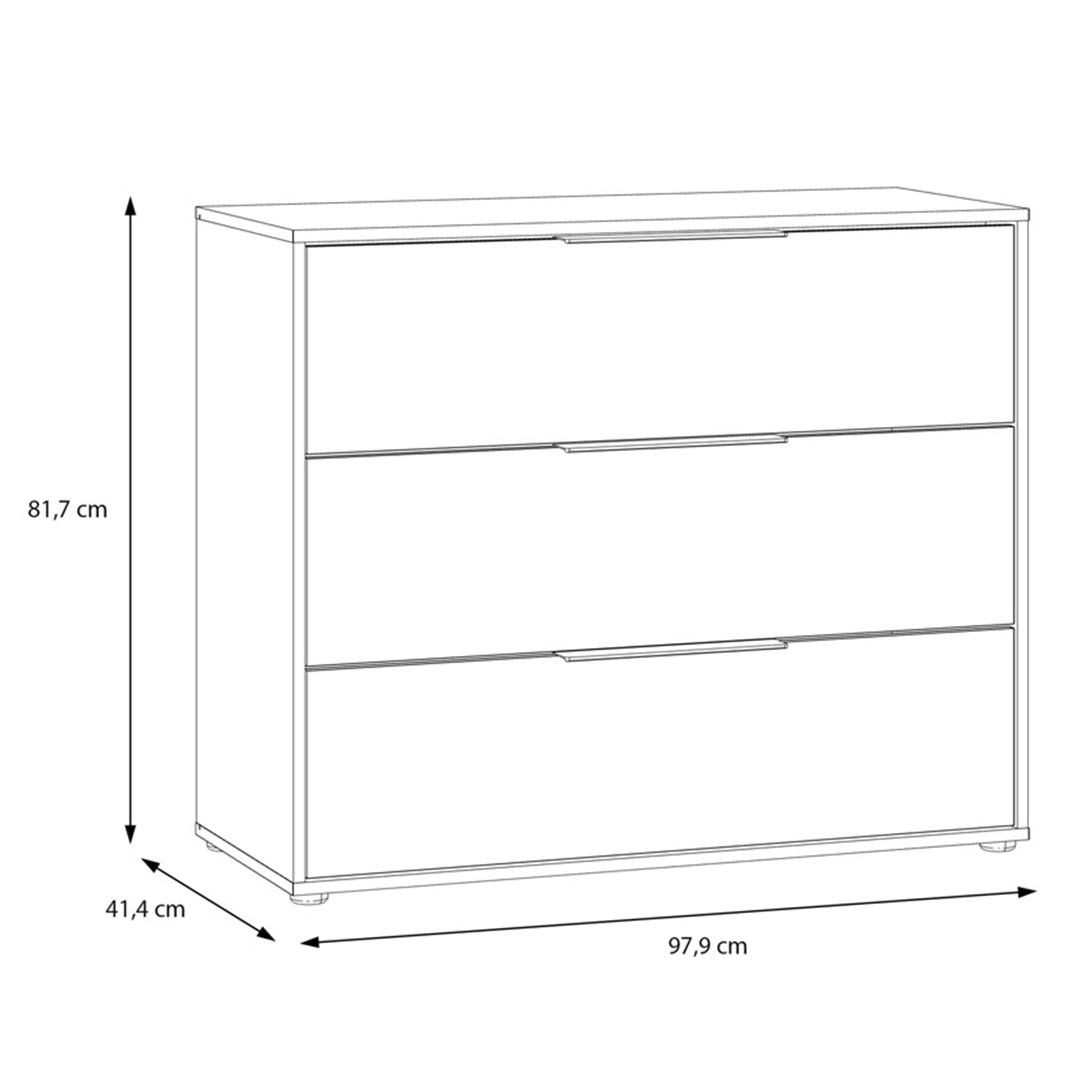 Wooden Chest of 3 Drawers - Orkney
