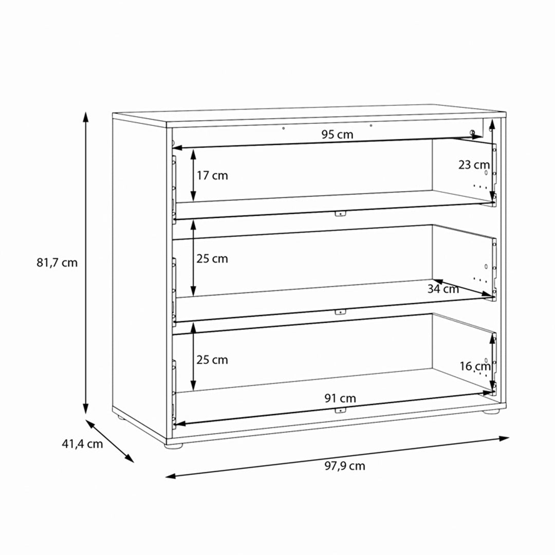 Wooden Chest of 3 Drawers - Orkney