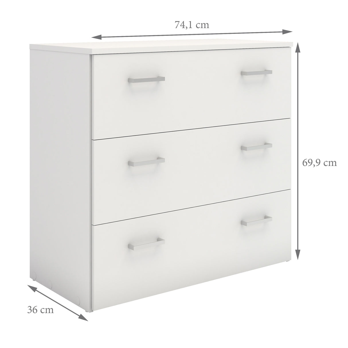 Wooden Chest Of 3 Drawers - Space