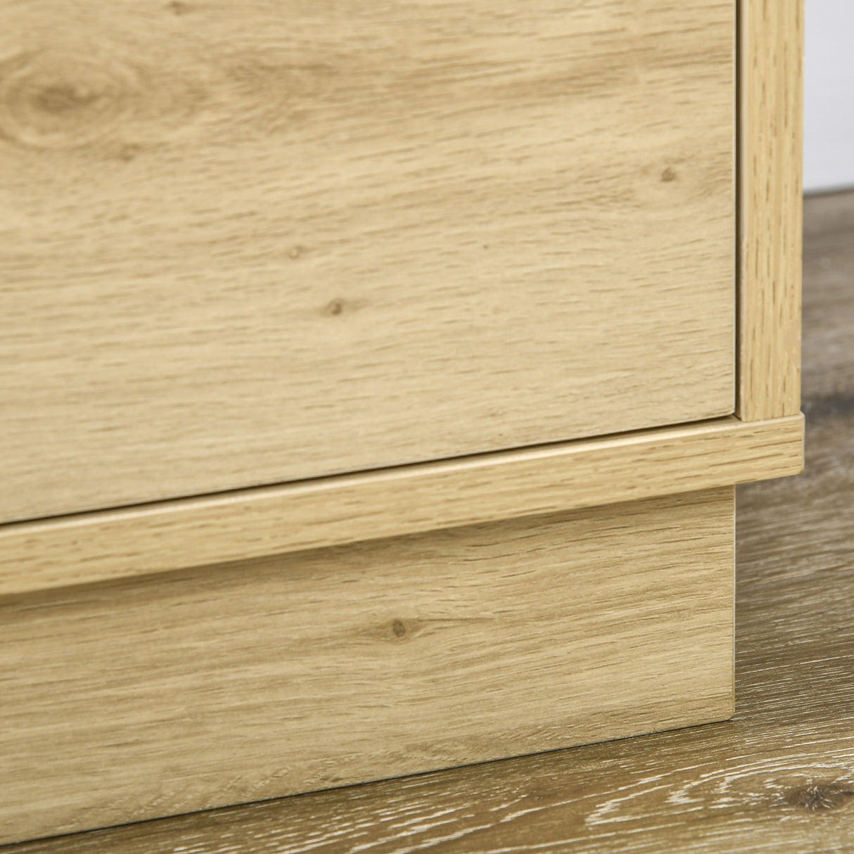 Wooden Chest Of 4 Drawers 60cm Wide With Rattan Weave Panel - Velmora