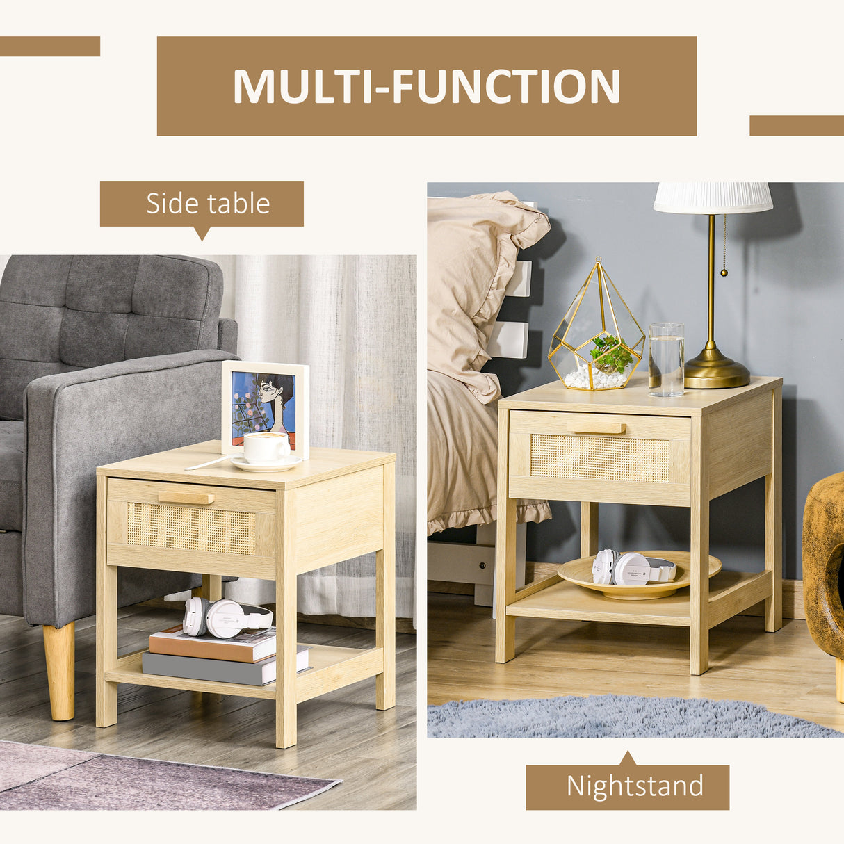Wooden Chest Of 4 Drawers 80cm Wide With Two Bedside Cabinet 40cm Wide - Velmora
