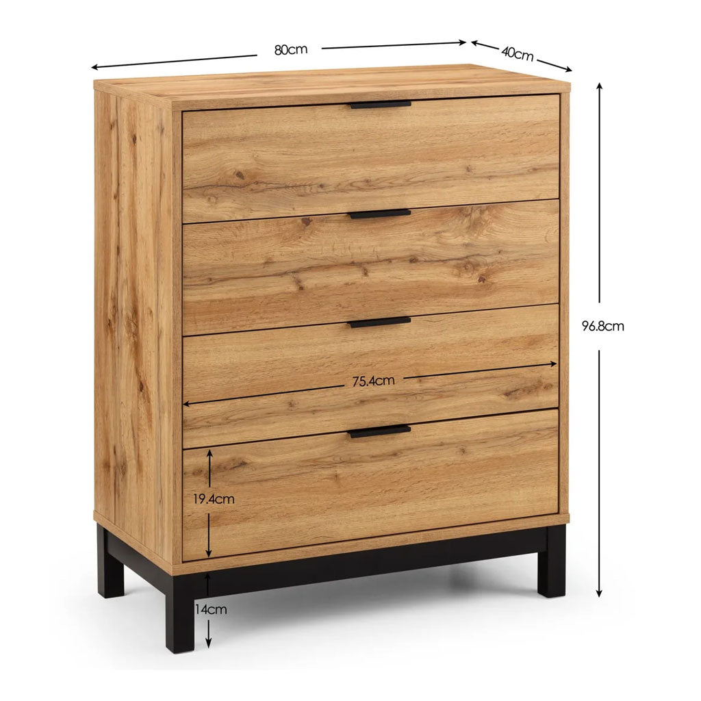 Wooden Chest Of 4 Drawers - Bali