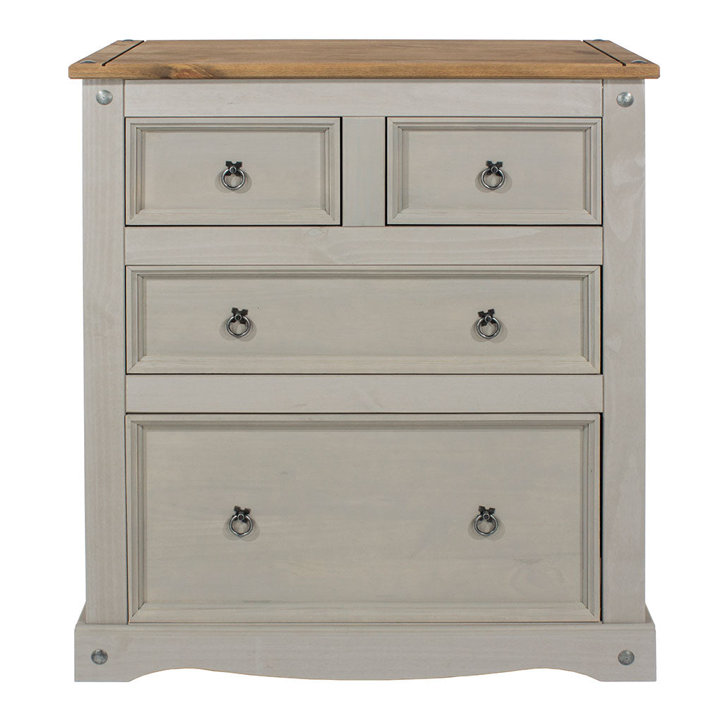 Wooden Chest Of 4 Drawers 91cm Wide - Corona