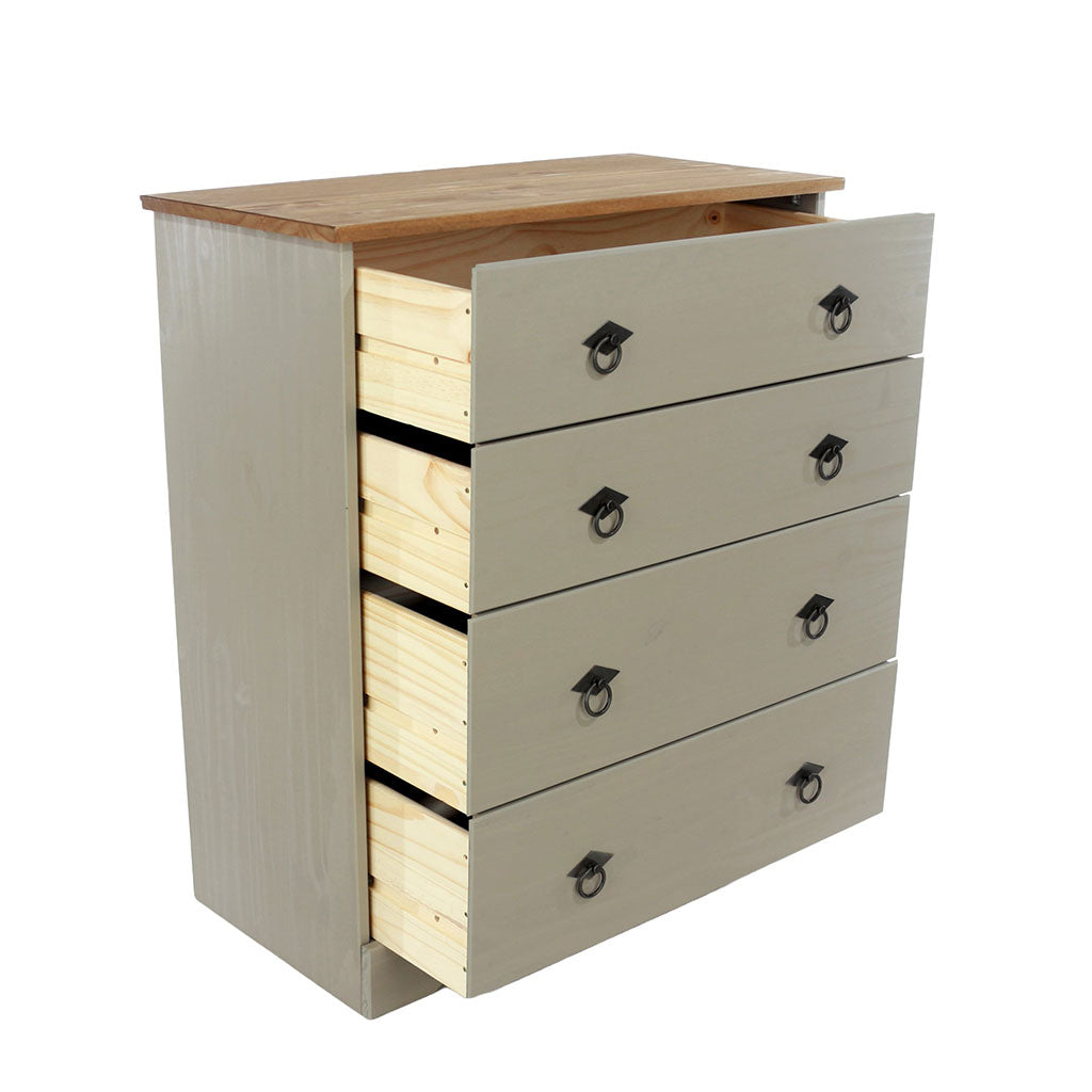 Wooden Chest Of 4 Drawers - Corona Compact